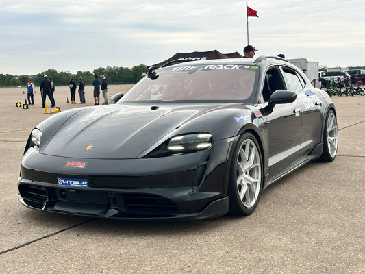 Taycan Turbo S on Vitour P1s at Spring Nats